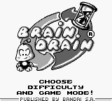 Brain Drain title screen for GameBoy